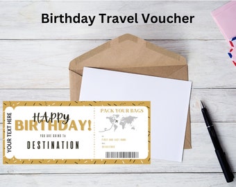 Editable Boarding Pass Template, Birthday Trip gift ticket, Surprise Airplane Ticket Trip, Canva Airlines Trip Voucher, INSTANT DOWNLOAD