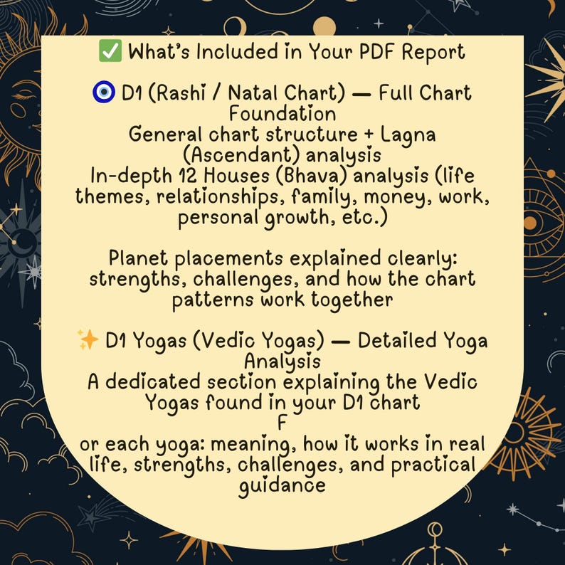 Same Day Vedic Birth Chart Reading | Jyotish Natal Interpretation | Sidereal Zodiac (Lahiri Ayanamsa) | Astrology image 3