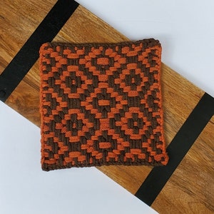 Rust (Spice) and chocolate brown potholder diamond twill