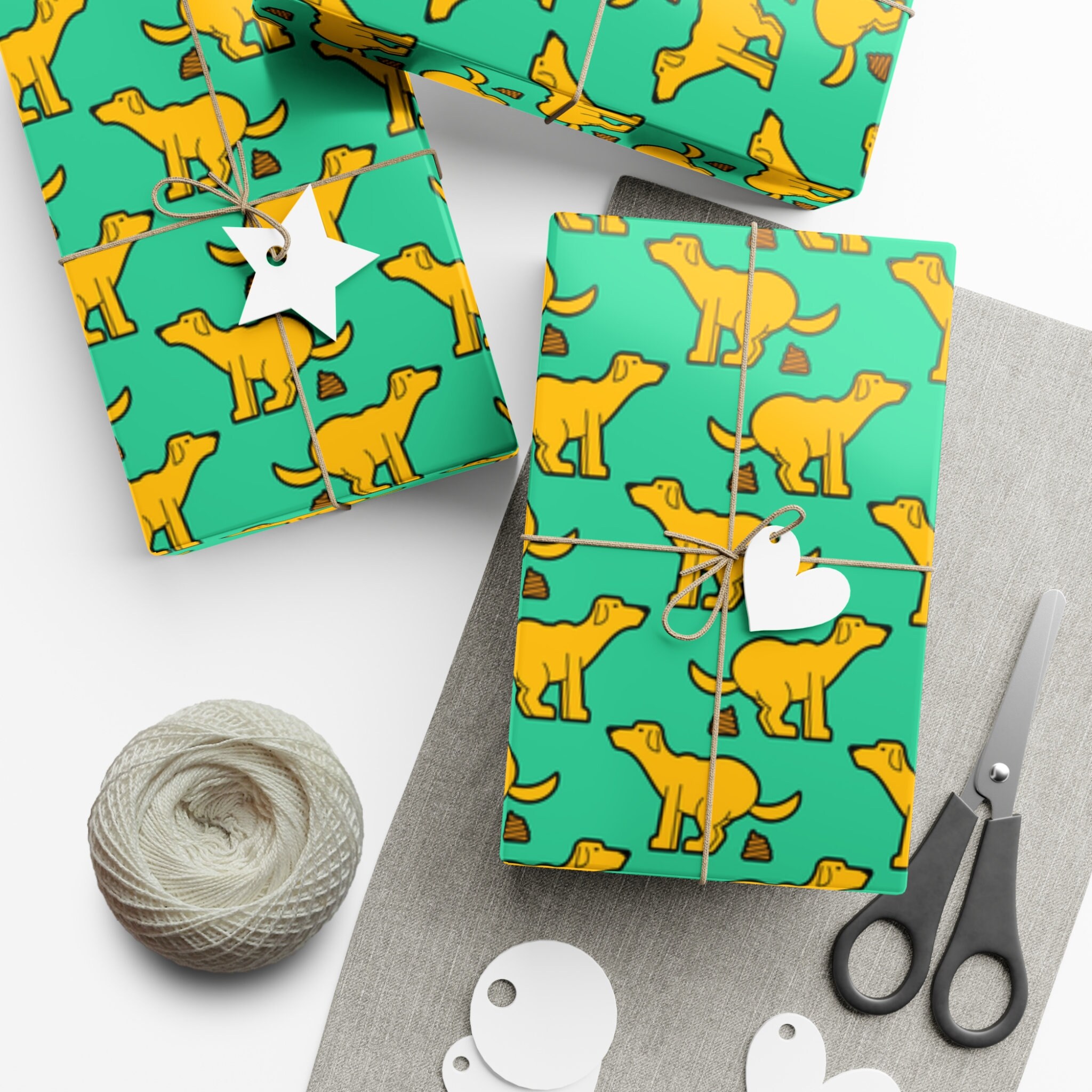 Dogs Pooping Funny Gift Wrapping Paper Etsy