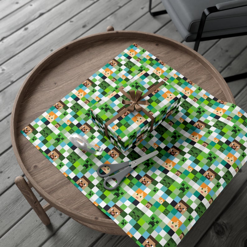Creepers, Humans & Zombies Gamer Birthday Christmas Gift Wrapping Paper