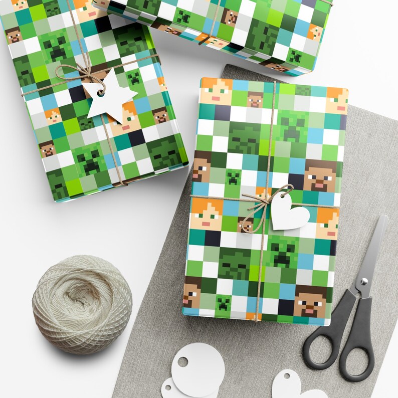 Creepers, Humans & Zombies Gamer Birthday Christmas Gift Wrapping Paper