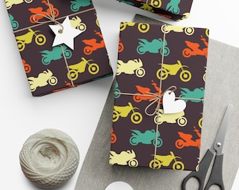 Motorcycle Birthday Gift Wrapping Paper