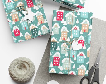 Snowy Christmas Village Gift Wrapping Paper