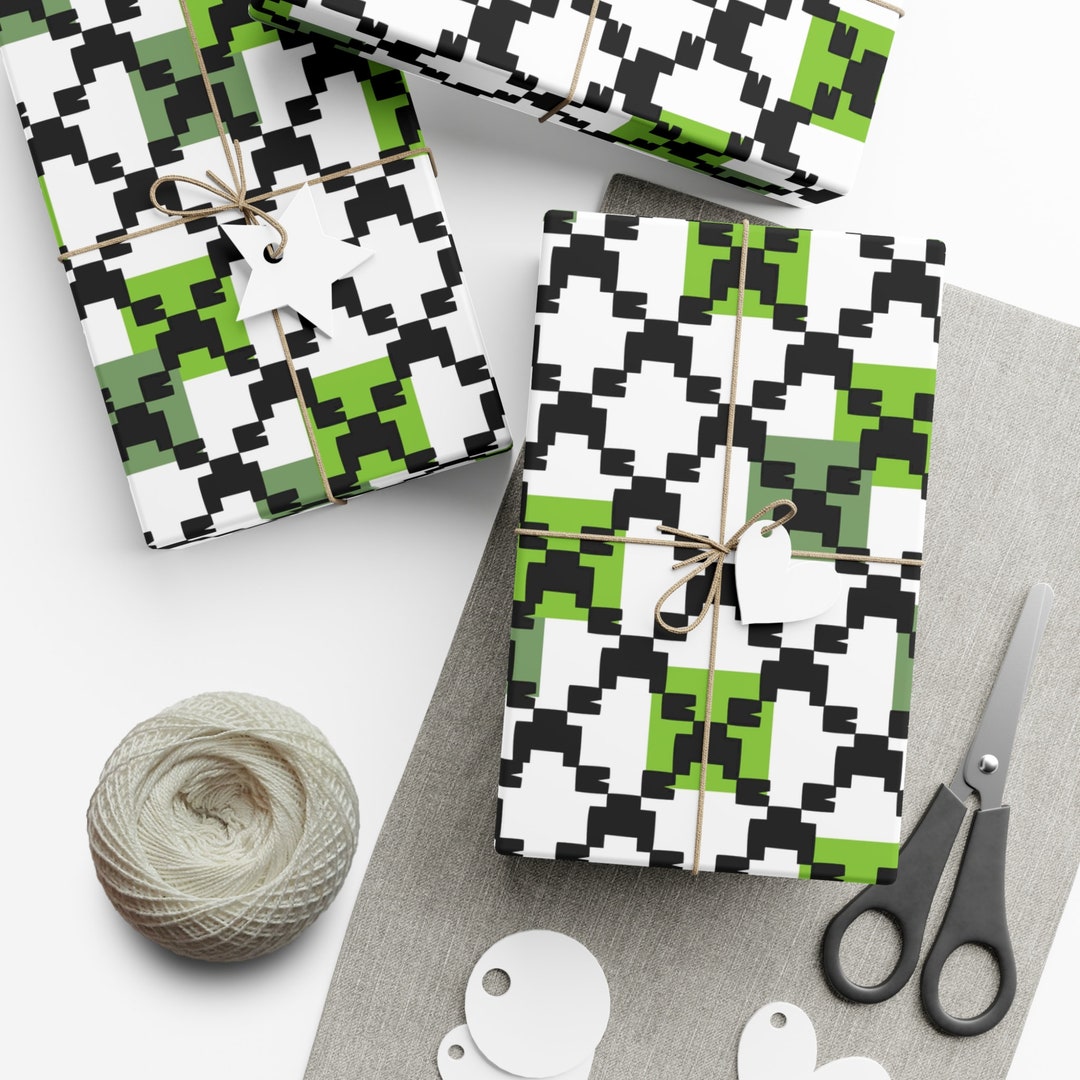 Minecraft Creepers Gamer Birthday Christmas Gift Wrapping Etsy
