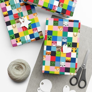 Gamer Blocks Birthday Christmas Gift Wrapping Paper