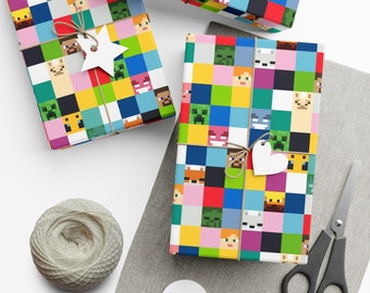 Gamer Blocks Birthday Christmas Gift Wrapping Paper