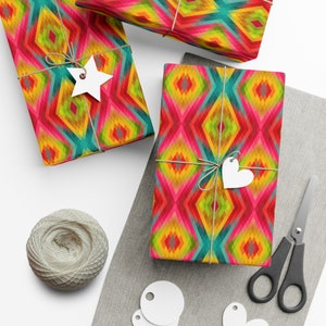 Bright Pixel Diamonds Gift Wrapping Paper