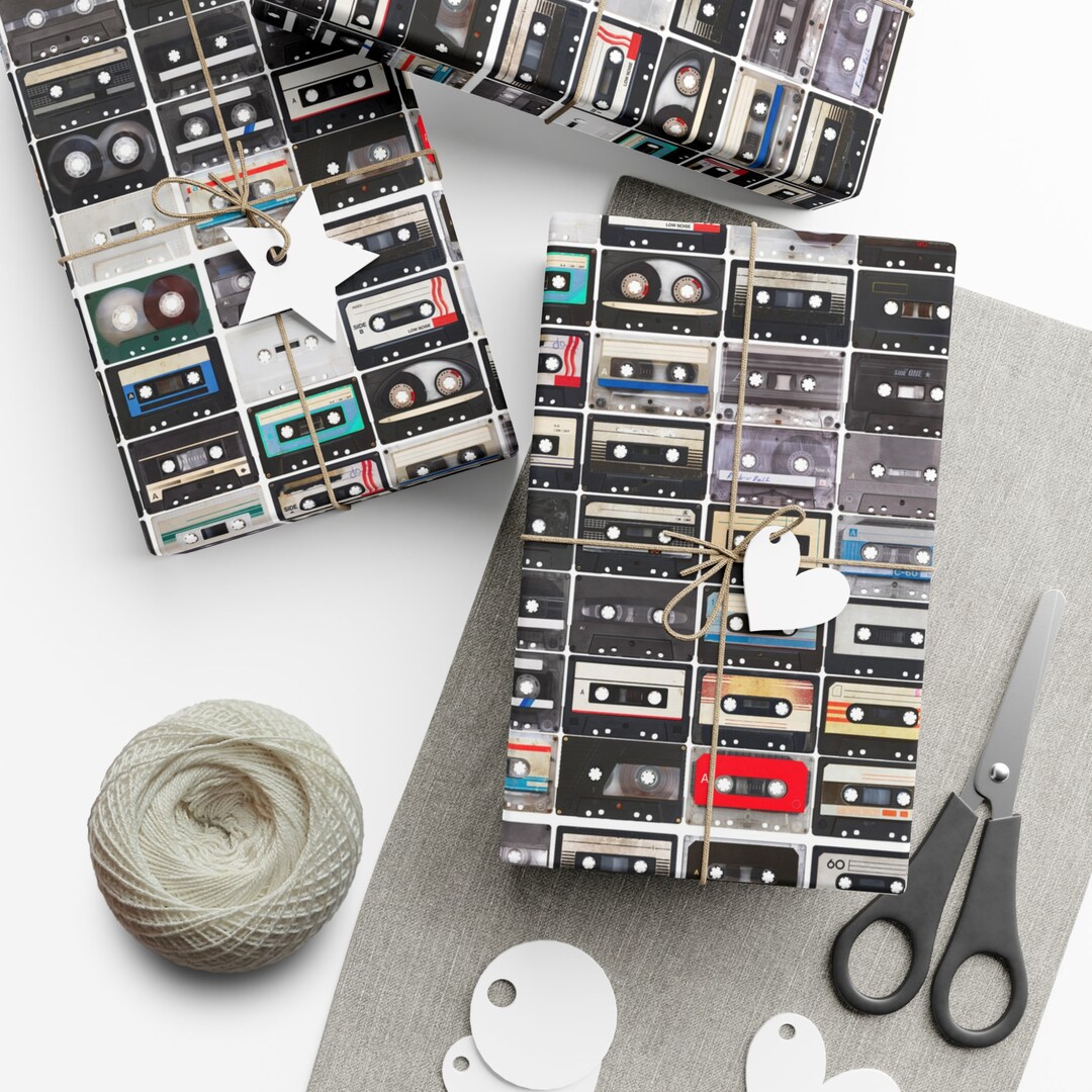 Retro Cassette Tapes Gift Wrapping Paper Etsy