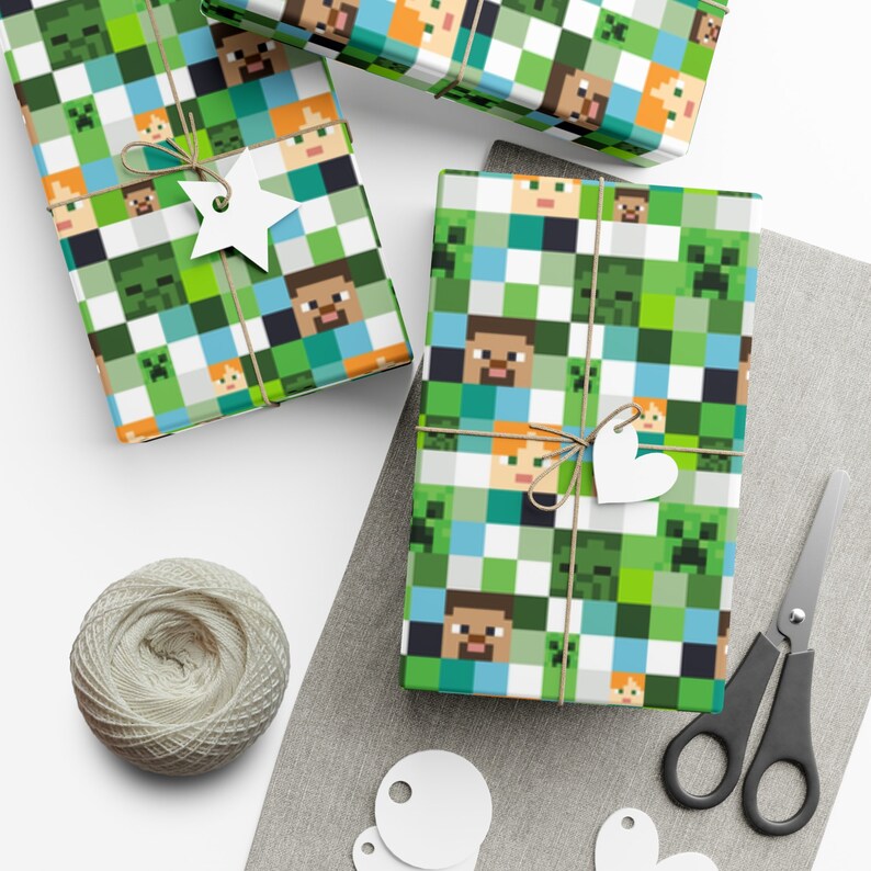 Creepers, Humans & Zombies Gamer Birthday Christmas Gift Wrapping Paper