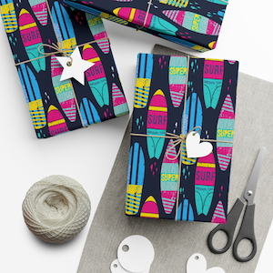 Surfboard Surfer Gift Wrapping Paper