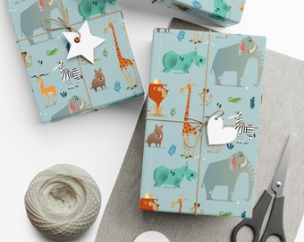 Safari Animals Birthday Gift Wrapping Paper