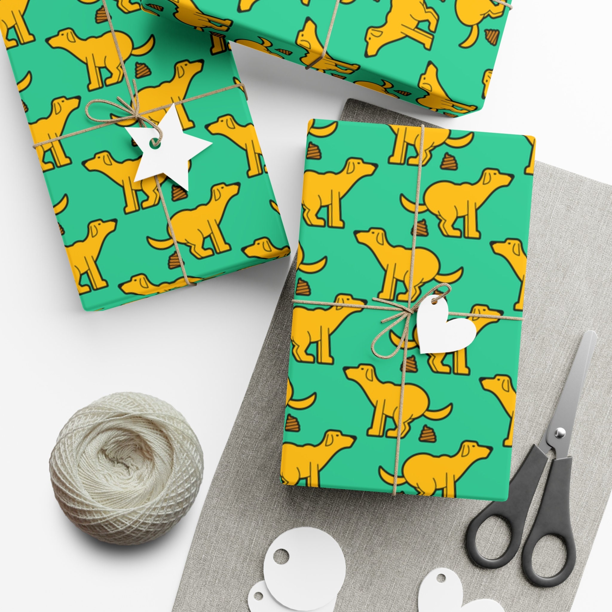 Dogs Pooping Funny Gift Wrapping Paper Etsy