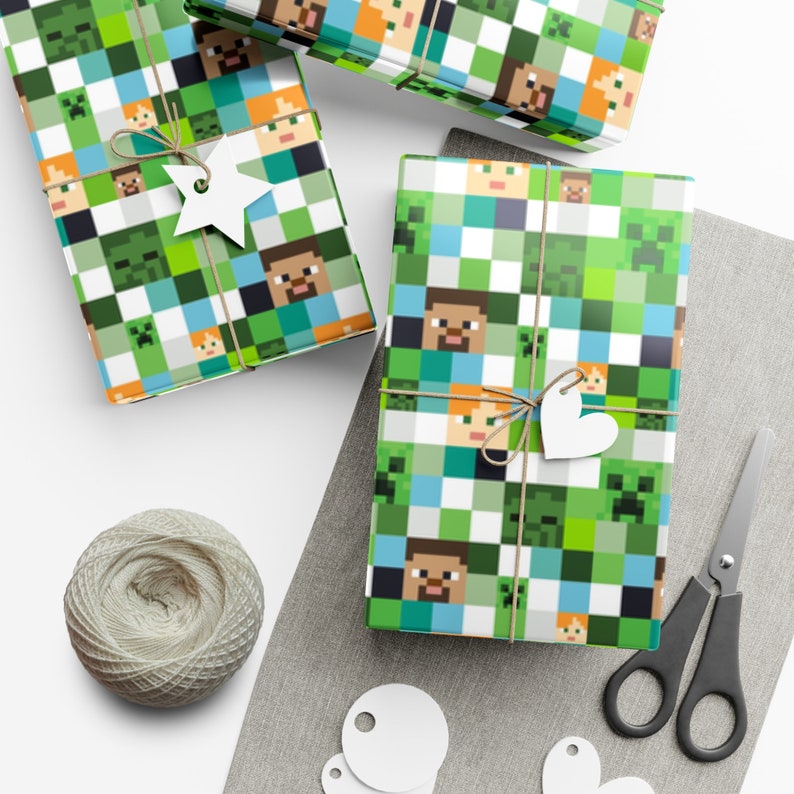 Creepers, Humans & Zombies Gamer Birthday Christmas Gift Wrapping Paper