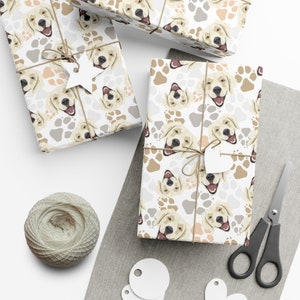 Golden Retriever Dog Face Gift Wrapping Paper