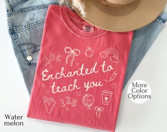 Teacher Shirts, Teacher Shirts Comfort Colors,Teacher Friendship Bracelet Tee,Teacher Appreciation Gifts, Back to School, Enchanted to Teach