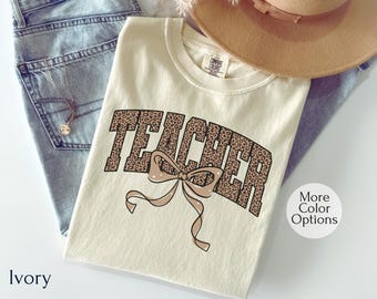Comfort Colors® Teacher Leopard Shirts, Teach Love Inspire Tee, Gift for Teachers, Animal Print Teaching Tee, New Teacher Gift,Teacher Life
