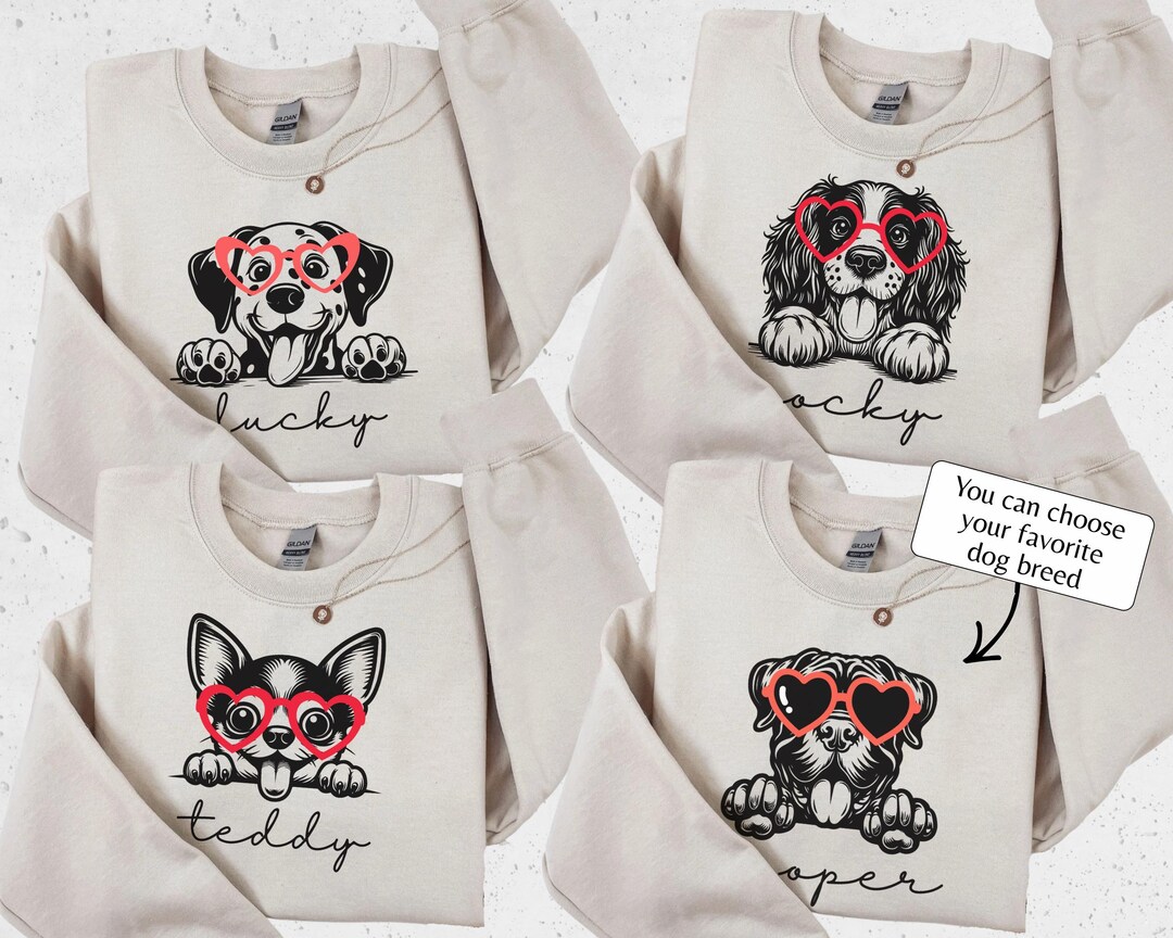 Custom Dog Breed Sweatshirt, Valentine's Day Dog Lover Gift