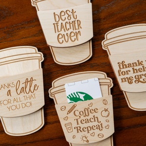 Kaffee Geschenkkartenhalter, Lehrer Wertschätzung Geschenk, Geschenkkartenhalter, Lehrer Geschenk Kartenhalter, Lehrer Geschenk, Ende des Jahres Lehrer Geschenk