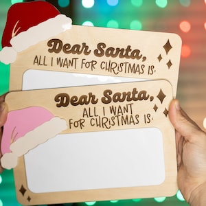 Liebes Santa Zeichen, Weihnachtsliste Zeichen, trocken abwischbares Weihnachtsschild, trocken abwischbare Wunschliste, Weihnachtsschild, Liebes Santa Board, Kinder Weihnachtsliste