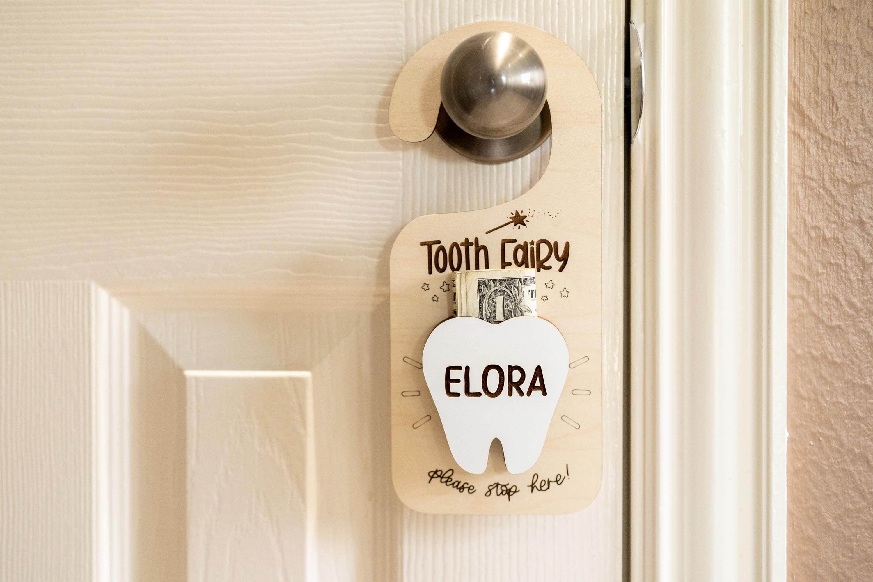 Tooth Fairy Door Hanger, Tooth Fairy Money Holder, Tooth Fairy Drop Off ...