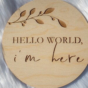 Hello World Newborn Baby Sign, Hospital Baby Sign, New Mom Gift, Baby Announcement Sign, Baby Arrival Sign, Baby Wood Sign, Baby Shower Gift