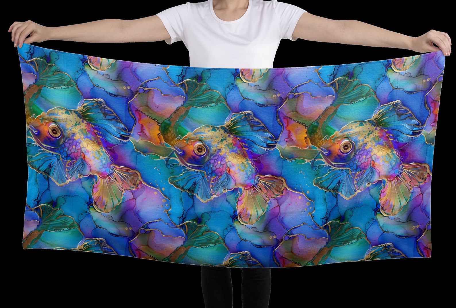 Alcohol Ink Rainbow Fish Seamless Pattern 2 - Sublimation and Print ...