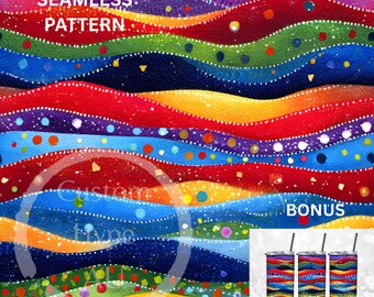 Seamless Pattern - Abstract Coloured Wavy  - sublimation and Print - 300dpi PNG - digital paper, colourful decor print, birthday paper