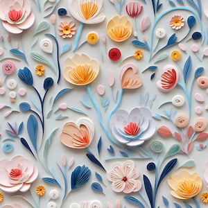 3d Dainty Floral Seamless Pattern - for Sublimation and Print - 12 x 12  - 300dpi PNG file - Fabric Printing - Commercial use