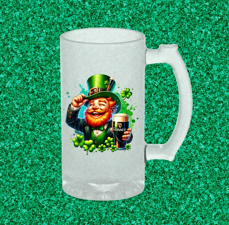 Leprechaun with Guinness 15inch x 15inch PNG image - 300dpi - transparent background - St Patrick's Day image - comm. use image 4