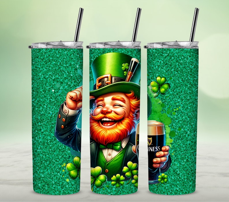 Leprechaun with Guinness 15inch x 15inch PNG image - 300dpi - transparent background - St Patrick's Day image - comm. use image 5