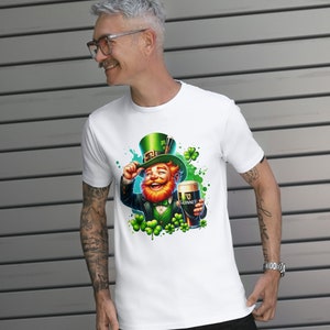 Leprechaun with Guinness 15inch x 15inch PNG image - 300dpi - transparent background - St Patrick's Day image - comm. use image 3