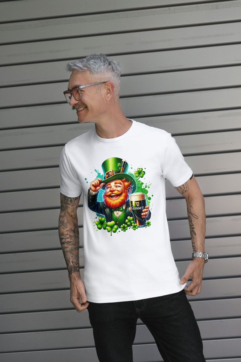 Leprechaun with Guinness 15inch x 15inch PNG image - 300dpi - transparent background - St Patrick's Day image - comm. use image 3