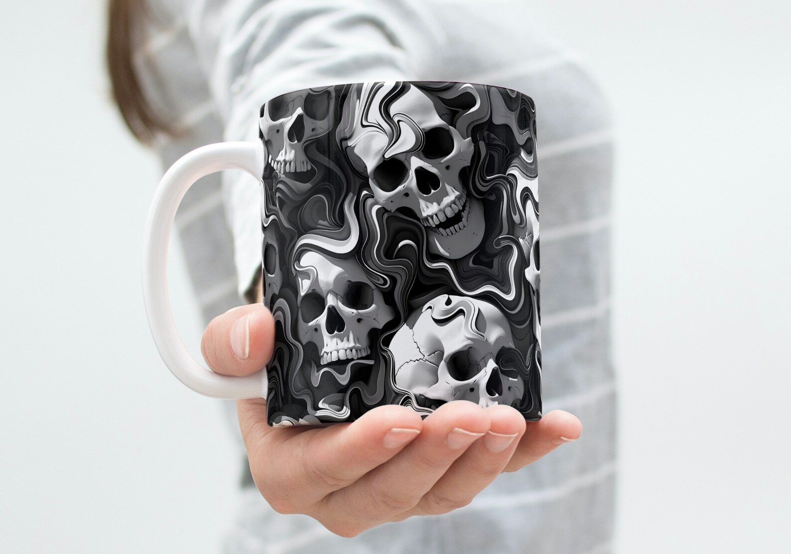 3d Abstract Skulls Seamless Pattern - Sublimation and Print - 300dpi ...