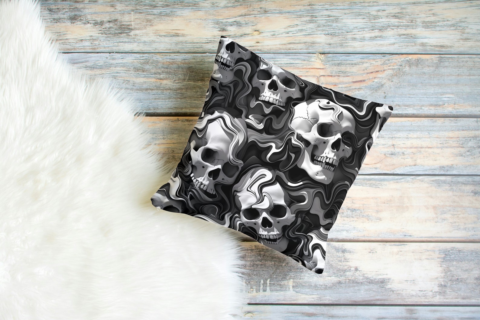 3d Abstract Skulls Seamless Pattern - Sublimation and Print - 300dpi ...