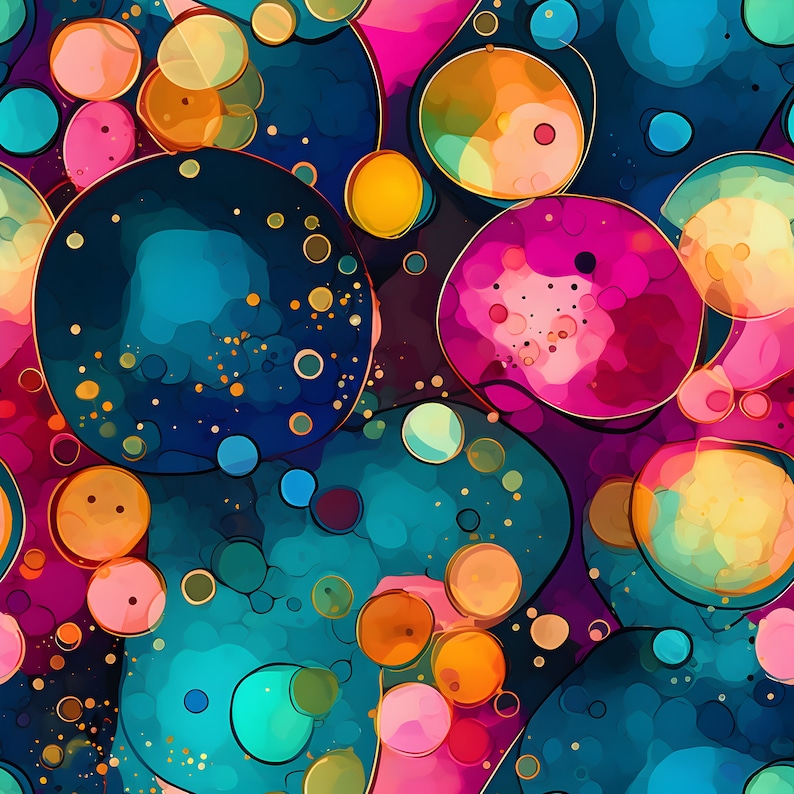 Alcohol Ink Circles - Seamless Digital Pattern for Sublimation and ...