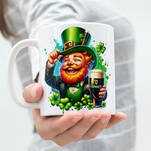 Leprechaun with Guinness 15inch x 15inch PNG image - 300dpi - transparent background - St Patrick's Day image - comm. use image 2