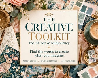 Creative Toolkit for AI Art & Midjourney /Prompt Writing Guide for Seamless Patterns and Creative Design/ Digital Download