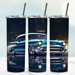 Stunning Chevrolet Hot Rod 20oz Tumbler Wrap for Sublimation - 300dpi PNG -design for him or her car enthusiast - commercial use