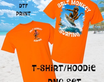 Surf T-Shirt, Salt Monkey Surfing, T-Shirt PNG, Summer PNG, Surfing T-Shirt, Surfing png, Sublimation, DTF design