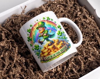 Vibrant Irish Leprechaun Mug Wrap Design - St Patrick's Day - Irish Pride - 11oz & 15oz mug wrap files - 300dpi PNG - Comm. use
