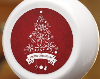 Red and White Christmas Tree Ball Ornament