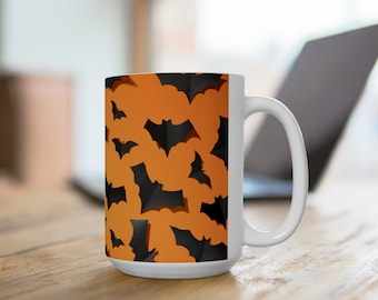 Embrace the Spooky Spirit: Introducing Our 15oz Black Bats Halloween Ceramic Mug – Where Elegance Meets All Hallows' Eve Fun!