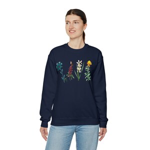 Unisex Heavy Blend  Crewneck Sweatshirt Flowers Comfortable