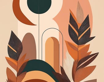 抽象的なボヘミアン風とモダンなクリップアートの印刷用バンドル30点