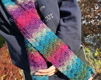 Bufanda de sirena - bufanda tejida a crochet hecha a mano