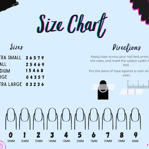 Finger Nail Sizer Ruler Ghost Press on Nails - Etsy