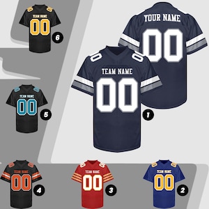 Custom Football Jersey Men Women Youth Kids, Navy and White Football Shirt Printed Name Number and Logo, College Practice Football Uniform