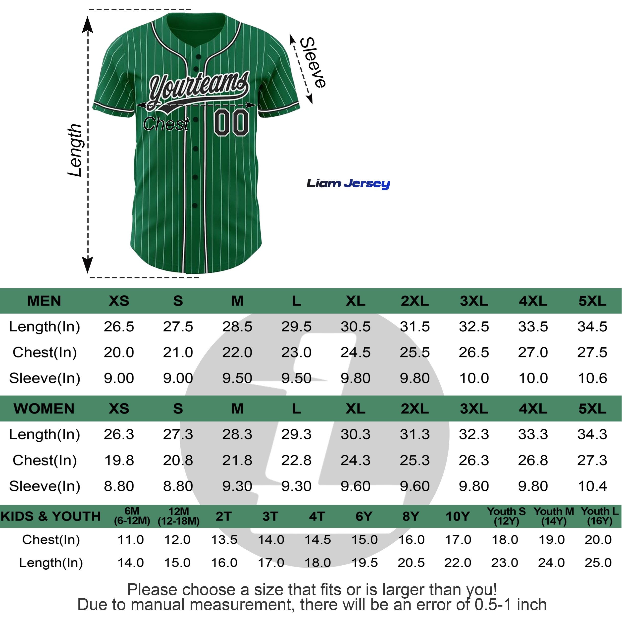 Custom Pinstripe Baseball Jersey Men Women Youth Kid, Personalized