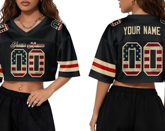Custom Name Number Logo Cropped White Green Football Jersey for